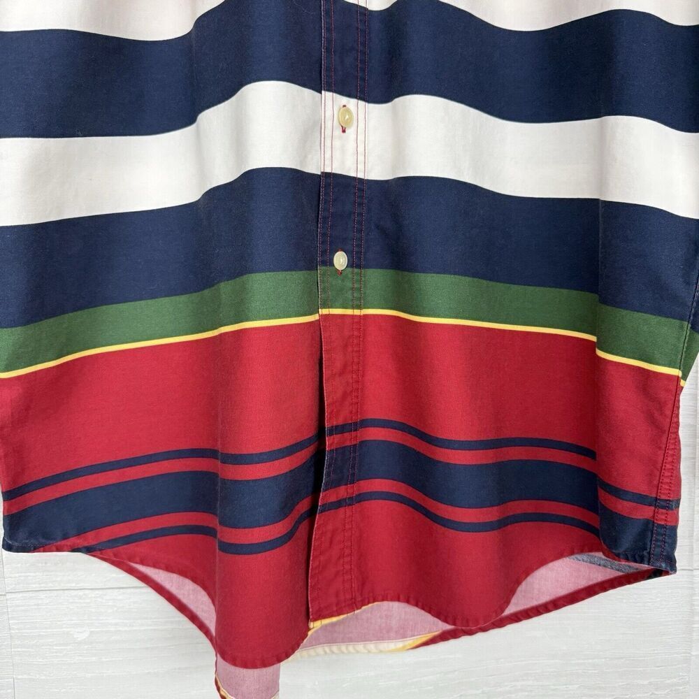 Vtg CHAPS Ralph Lauren‎ Shirt Mens L Striped Long Sleeve Button Down Western 90s - Picture 4 of 13